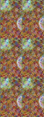 Varicolobrown ve yeşil raster pürüzsüz illüstrasyon. Birçok kahverengi ve yeşil soyut çiçekli tropik, pürüzsüz desen. Küçük çiçekte sevimli çiçek deseni var..