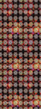 Suluboya çiçekli çiçek deseni. Raster illüstrasyonu. Siyah renkte güzel tekstil.