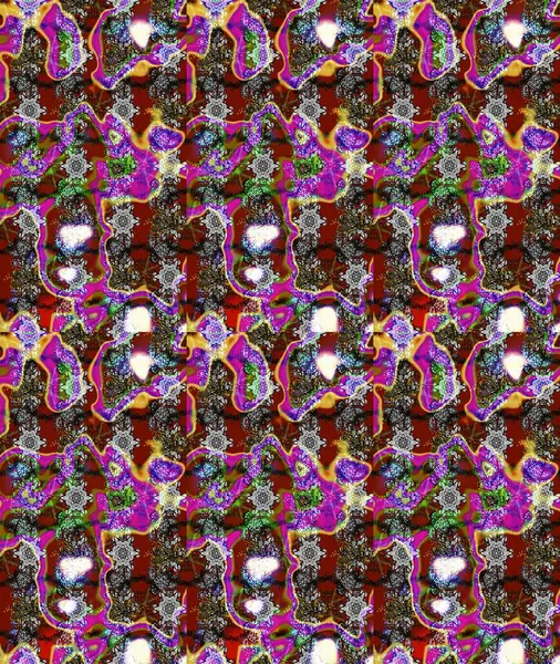 Çok renkli, zarif küçük çiçekler ve gri renkli komik böcekler, raster desen, illüstrasyon.