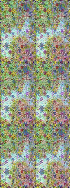 Çiçek duvar kağıdı. Kusursuz desen. Tarafsız ve yeşil renklerde. Hint süsü. Raster illüstrasyonu. Renkli süs kenarı.