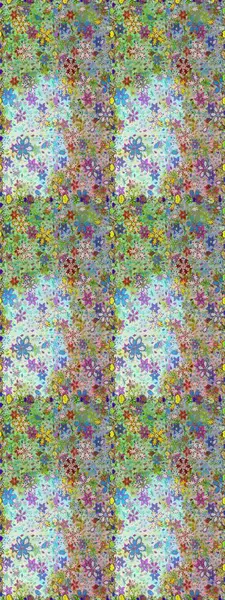 Raster illüstrasyonu. Tarafsız ve yeşil renklerde bahar çiçekleri. Çiçek ve yapraklı karalama şeklinde Raster çiçek deseni.