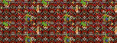 Raster düz çiçek çizim deseni. Hediye ambalaj kağıdı, tebrik kartları, posterler ve pankart tasarımı. Kahverengi renkte çiçekler.