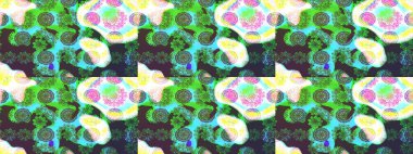 Yeşil renkli çiçekler. Raster düz çiçek çizim deseni. Tasarım hediye paketi, tebrik kartları, posterler ve afiş tasarımı.