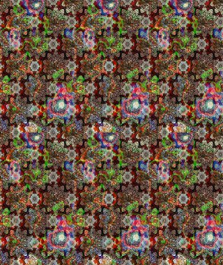 Küçük çiçekte güzel bir desen. Moda baskıları için zarif bir şablon. Kahverengi çiçekli bahar çiçekleri. Küçük renkli çiçekler. Motley illüstrasyonu.