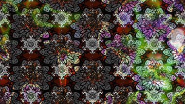 Tekstil, kumaş, ambalaj, hatıra defteri için hoş bir çiçek arkaplanı. Çocuksu tasarım. Gri arka planda. Elle çizilmiş karalama çiçekleri ile Raster çizim deseni.