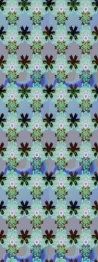 Raster çiçek izi. Klasik taslak çizimi. Raster Yumuşak kumaş deseni. Çiçek mavisi ve nötr çizim deseni.