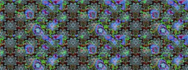 Küçük çiçekteki sevimli çiçek deseni. Raster illüstrasyonu. Çizim.