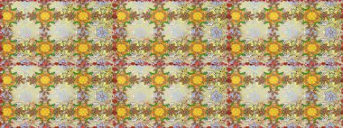 Raster illüstrasyonu. Tarafsız ve bej renkli kıvırcık çiçekler nötr ve bej renklerde şekillenir. Klasik çiçek tasarım elementleri.