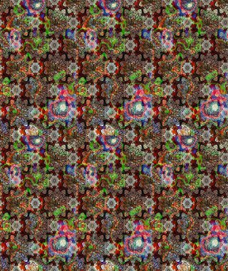 Küçük çiçekte güzel bir desen. Moda baskıları için zarif bir şablon. Kahverengi çiçekli bahar çiçekleri. Küçük renkli çiçekler. Motley illüstrasyonu.