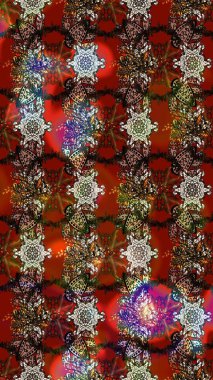 Çiçekli karalama şeklinde Raster çiçek deseni. Yumuşak, bahar çiçekli arka plan. Kahverengi renkte çiçekler.