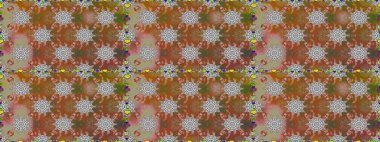 Raster illüstrasyonu. Yumuşak, bahar çiçekleri kahverengi ve gri renklerde. Yaprak ve çiçeklerin suluboya resmi, kahverengi ve gri renklerde pürüzsüz desen.