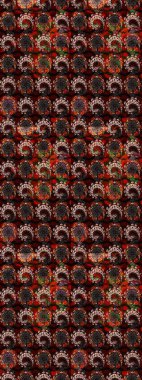 Raster çiçek desenli çiçek deseni, yapraklar, dekoratif elementler, sıçrama, lekeler, el çizimi kontur çizgileri ve Doodle çizim stili, grafik raster çizim çizimi.