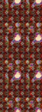 Tomurcukları papatya çiçekleri olan sevimli bir çiçek deseni. Eskiz geçmişi. Raster illüstrasyonu. Kumaş, tekstil, duvar kağıdı baskısı için. Eski usul. Miles Fleur, dandik süs.