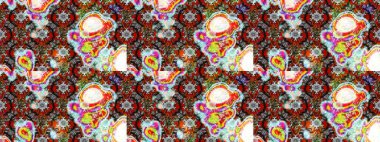 Bahar çiçekleriyle güzel bir çiçek deseni çizmişsin. Güzel kumaş deseni. Raster illüstrasyonu.