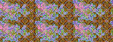 Yeşil renkli etnik çiçeklerle süslenmiş zarif bir eskiz şekli. Raster Çiçek İllüstrasyon Şirin Tekstil.