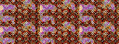 Çiçekli karalama şeklinde Raster çiçek deseni. Nazik, narin çiçek arkaplanı. Kahverengi renkte çiçekler.