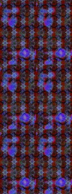 Renkli desenli eskiz deseni, kırmızı çiçekler ve dekoratif elementlerle. Eskiz geçmişi. Raster illüstrasyonu. Kumaş, tekstil, duvar kağıdı baskısı için. Antika retro tarzı.