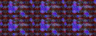 Renkli desenli eskiz deseni, mor çiçekler ve dekoratif elementlerle. Eskiz geçmişi. Raster illüstrasyonu. Kumaş, tekstil, duvar kağıdı baskısı için. Antika retro tarzı.