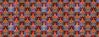 Suluboya stilinde gri renkte. Küçük çiçekli yay deseni çiz. Raster illüstrasyonu.