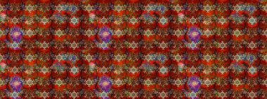 Çiçek ve yapraklı karalama şeklinde Raster çiçek deseni. Kahverengi renklerde bahar çiçekleri. Raster illüstrasyonu.