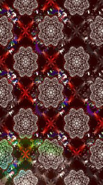 Güzel kumaş deseni. Raster Illustrasyon 'daki Çiçek Deseni' nin son moda çizimi. Düz Çiçek Elementleri Tasarımı. Renkli Yaz Teması çizim şablonu.