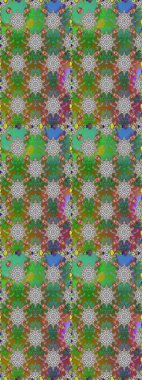 Renkli Yaz Temalı Kusursuz Arkaplan. Sevimli çiçek raster deseni. Düz Çiçek Elementleri Tasarımı. Yeşil renkte çiçekler.