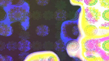 Çiçekli yaz çiçekleri. Küçük renkli çiçekler. Küçük çiçekte güzel bir desen. Motley illüstrasyonu. Robot resim. Moda baskıları için zarif bir şablon.