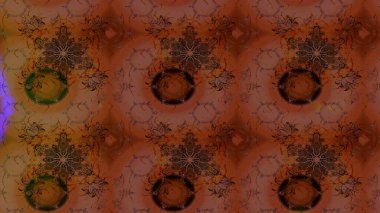 Kahverengi renkli çiçekler. El çizimi çiçekli soyut çizim kalıbı. Raster illüstrasyonu.