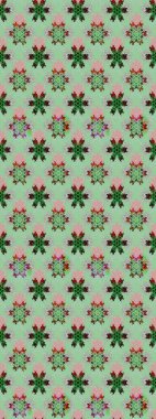 Tekstil tasarımı için doğal renklerde geleneksel halk çiçekleri buketi. Üzerinde gelincikler ve vadi zambakları olan renkli çiçek desenli nakış..