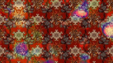 Kahverengi renkte kahverengi papatya deseni. Raster illüstrasyonu. Kahverengi renklerde.