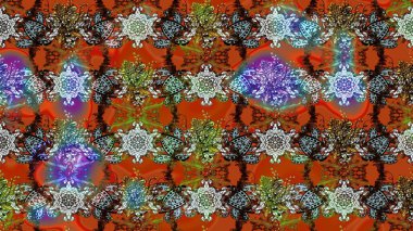 Çiçek deseni. Kahverengi renkte çiçek eskizi. Şatafatlı bahar bahçesi dokusu. Raster illüstrasyonu. Kahverengi renkte çiçekler.