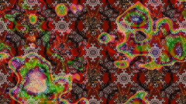 Raster illüstrasyonundaki çiçek desenli çizim. Suluboya tarzında kahverengi renkte çiçekler.