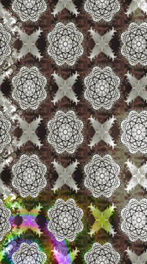 3D çiçekler, eskiz. Raster illüstrasyonu. Gri renklerde.