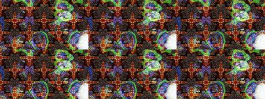 Düz Çiçek Elementleri Tasarımı. Çiçek deseni. Raster güzel kumaş deseni çiziyor. Renkli Bahar Teması çizim şablonu.