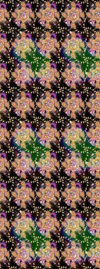 Chichi 'nin kumaş kalıbını çiz. Renkli Bahar Teması eskiz kalıbı. Düz Çiçek Elementleri Tasarımı. Raster illüstrasyonu. Çiçek deseni.