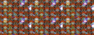 Kahverengi renklere karalama yapan çiçek desenli çizim. Raster illüstrasyonu.