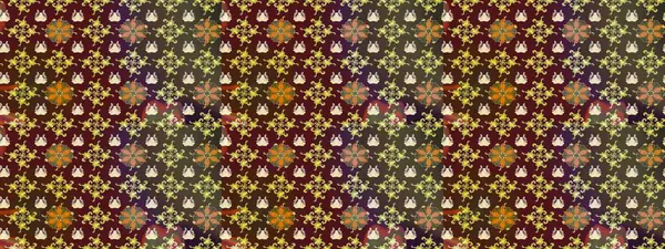 Suluboya tarzında kahverengi renkte. Küçük çiçekli yay deseni çiz. Raster illüstrasyonu.