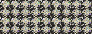 Robot resim. Gri renkli çiçekler. Raster illüstrasyonu. Şirin çiçek elementleri..