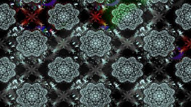 Eskiz arkaplan modeli. Raster illüstrasyonu. Suluboya, elle çizilmiş. Siyah yapraklı yabani çiçekler.