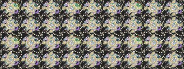 Robot resim. Gri renkli çiçekler. Raster illüstrasyonu. Şirin çiçek elementleri..