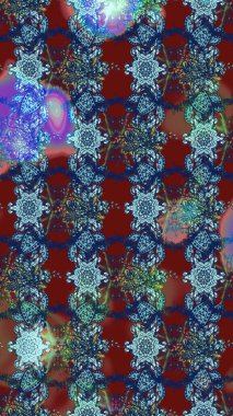 Küçük çiçekteki sevimli çiçek deseni. Raster illüstrasyonu. Mavi renkte çiçekler.