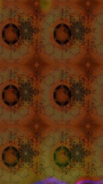 Suluboya çizim kalıbı. Çiçek izi. Suluboya tarzında kahverengi renkte çiçekler.