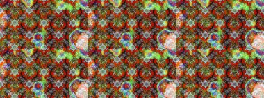 Çiçek desenli çizim. Raster illüstrasyonu. Kahverengi renkli Asyalı tekstil.