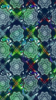 Modern çiçek arkaplanı. Halk tarzı. Moda baskıları için zarif bir şablon. Parlak renkli çiçekleri ve mavi yaprakları olan harika bir çiçek deseni..