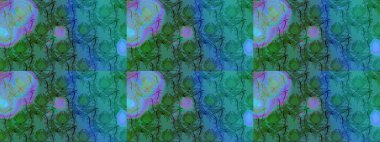 Raster illüstrasyonu. Çiçek ve yapraklı karalama şeklinde Raster çiçek deseni. Yumuşak, bahar çiçekleri mavi renklerde.