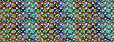 Renkli çizim kalıbı. Mavi renkli şirin tekstil tarzında. Çiçek duvar kâğıdı. Raster illüstrasyonu. Çiçek arka planı.