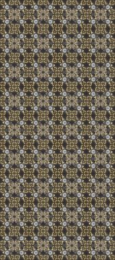 Doğu tarzı element. Altın desenli çiçek dekoru. Kahverengi, bej ve gri renklerde altın element. Davetiyeler, kartlar, web sayfası için Raster illüstrasyon. Çizgi sanatı tasarım şablonu için sınırsız sınır.