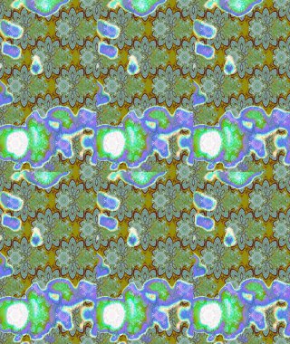 Küçük çiçekteki sevimli çiçek deseni. Varicologreen Raster çizimi. Birçok yeşil soyut çiçekli tropikal çizim deseni.