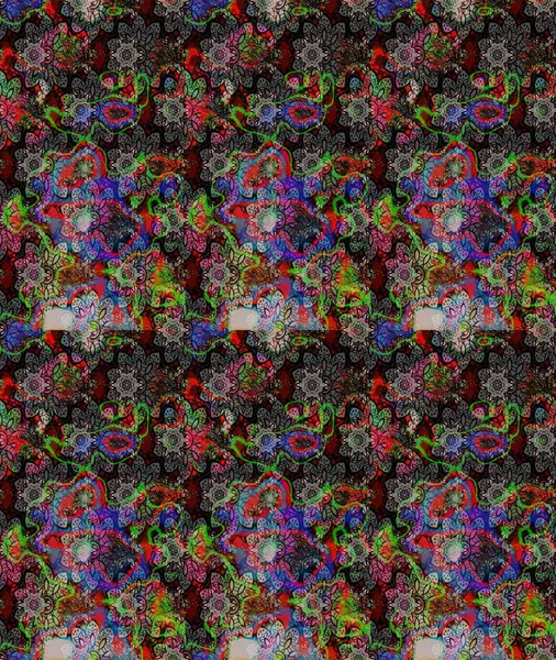 Patlayan çiçekler soyut olarak yerleştirilmiş. Raster deseni. Raster illüstrasyonu. Gri renkte bahar çiçekleri..