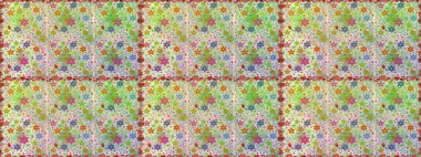 Tarafsız ve yeşil renkli papatyalar deseni. Tarafsız ve yeşil renklerde. Raster illüstrasyonu.